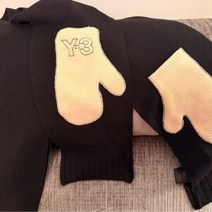 Adidas Y-3 Black Scarf with built-in mittens